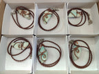 Hand Made Copper Wire Wrapped Blue Smithsonite Jewellery Necklaces x 6 From Congo