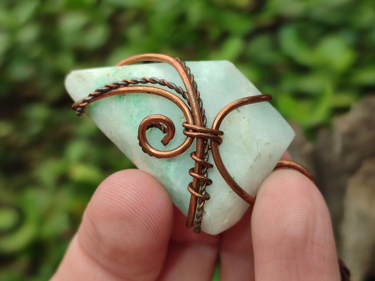 Hand Made Copper Wire Wrapped Blue Smithsonite Jewellery Necklaces x 6 From Congo