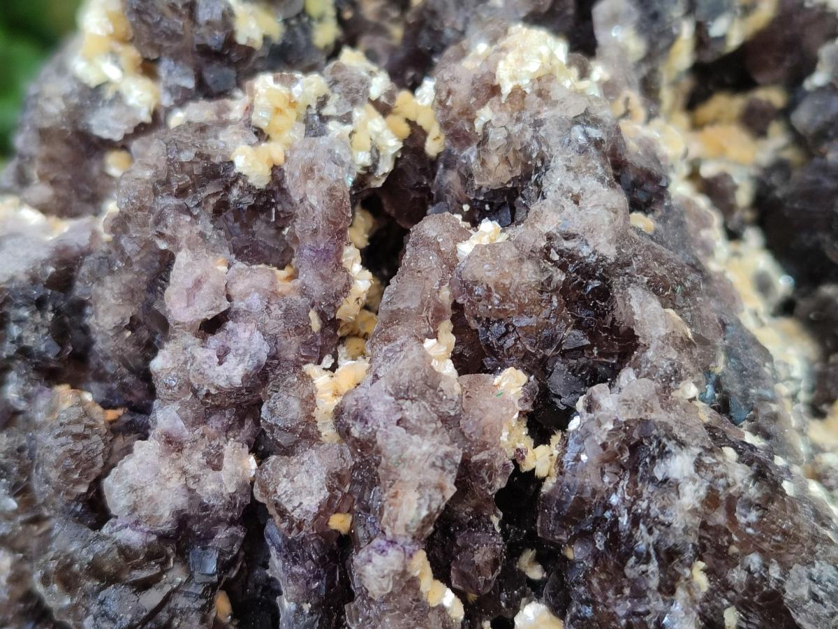 Natural XL Smokey Fluorite Floater Specimen with Yellow Muscovite Mica x 1 From Erongo, Namibia