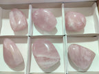 Polished Rose Quartz Standing Display Pieces x 6 From Zimbabwe