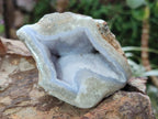 Polished One Side Blue Lace Agate Geodes x 6 From Nsanje, Malawi