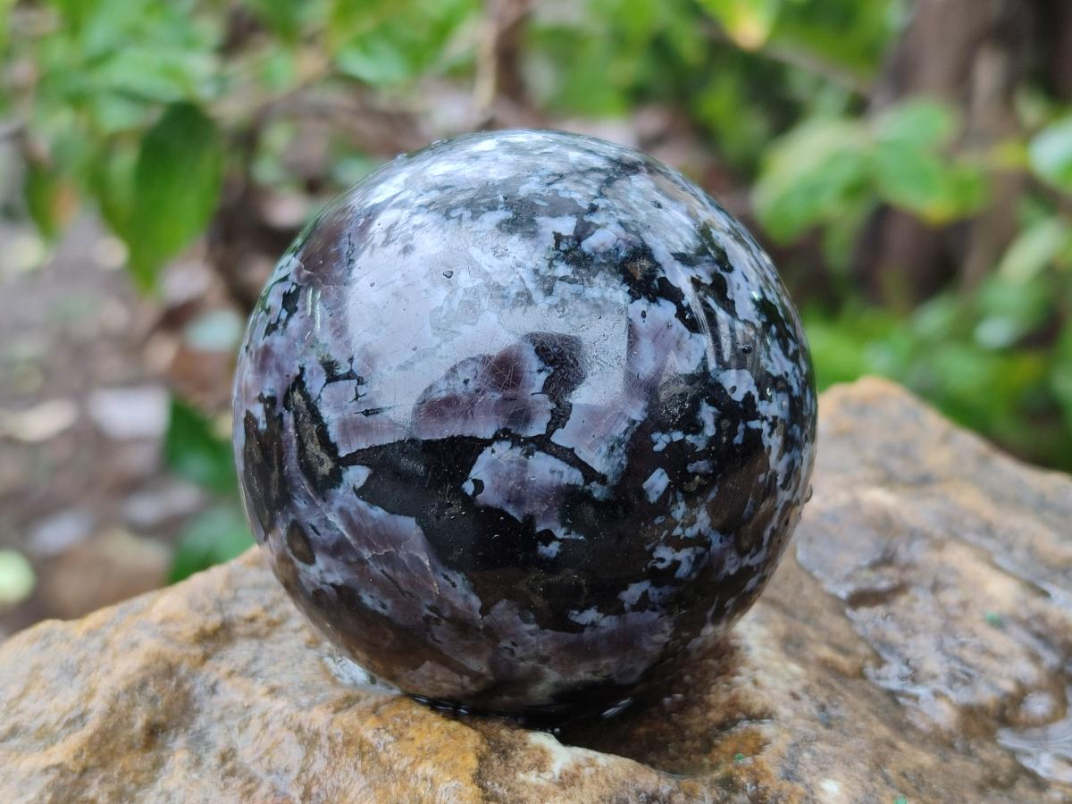 Polished Gabbro 'Merlinite' Spheres x 4 From Ambatofinandrahana, Madagascar