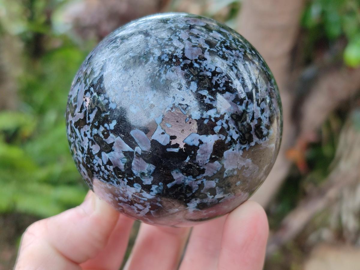 Polished Gabbro 'Merlinite' Spheres x 4 From Ambatofinandrahana, Madagascar