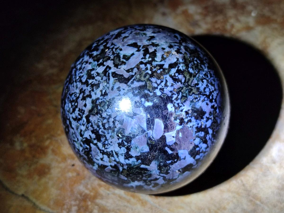 Polished Gabbro 'Merlinite' Spheres x 4 From Ambatofinandrahana, Madagascar