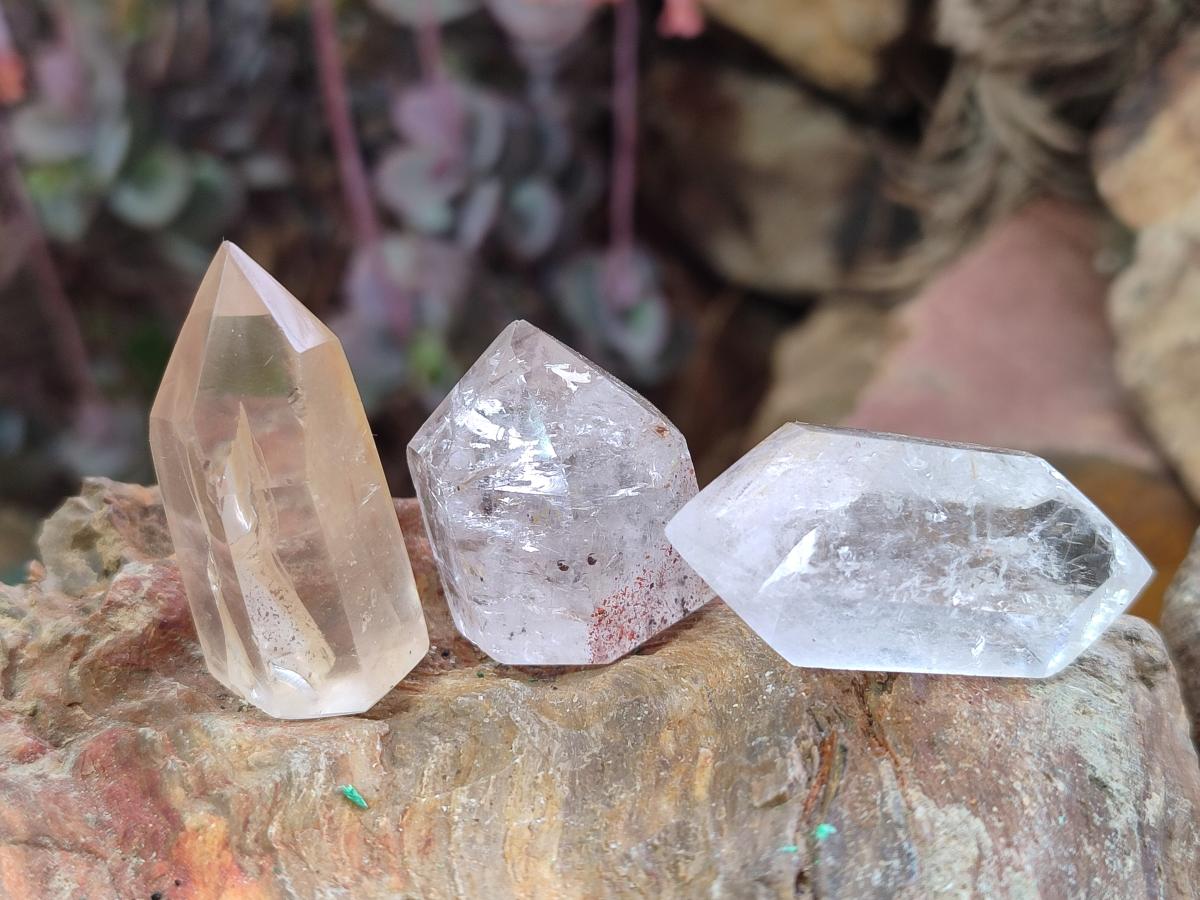 Polished Mixed Quartz Crystals x 35 From Madagascar