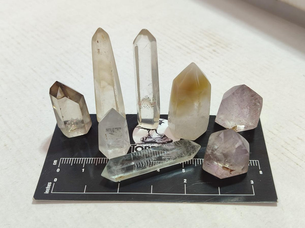 Polished Mixed Quartz Crystals x 35 From Madagascar
