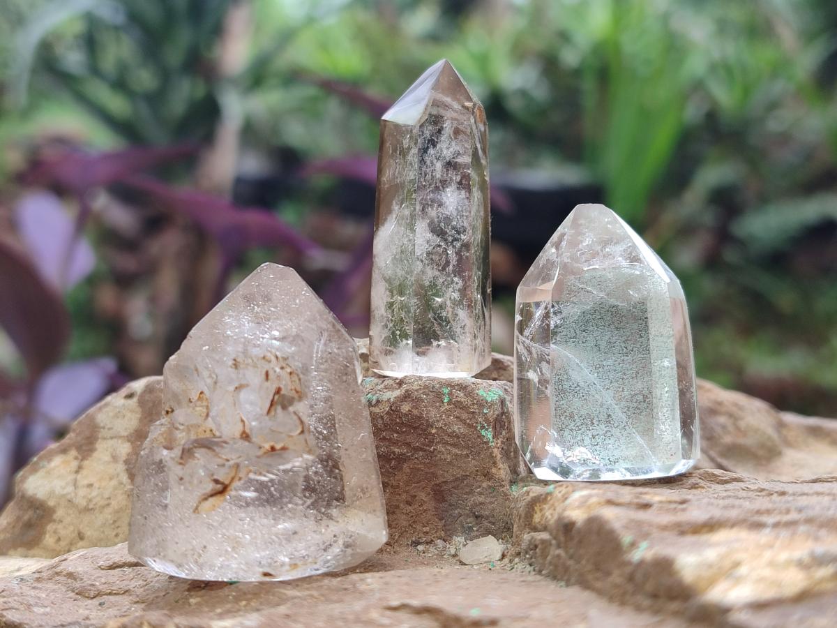 Polished Mixed Quartz Crystals x 35 From Madagascar