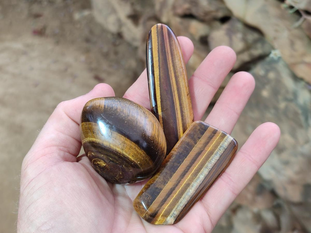 Polished Golden Tigers Eye Free Forms x 35 From Prieska, South Africa