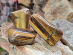 Polished Golden Tigers Eye Free Forms x 35 From Prieska, South Africa