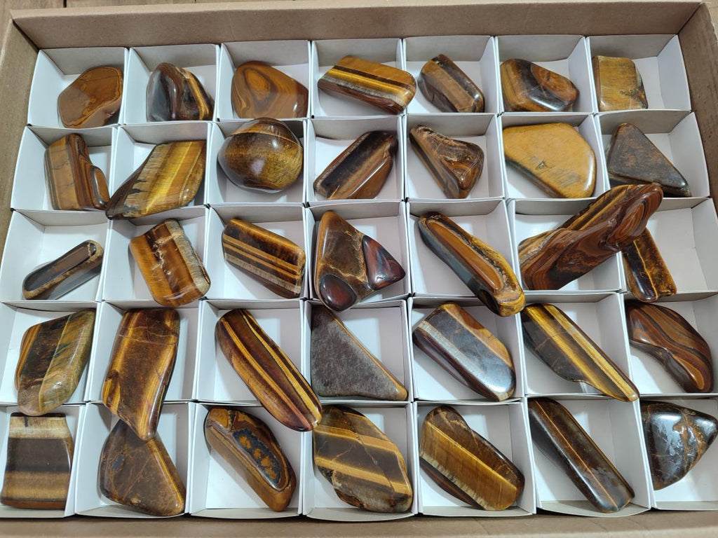 Polished Golden Tigers Eye Free Forms x 35 From Prieska, South Africa