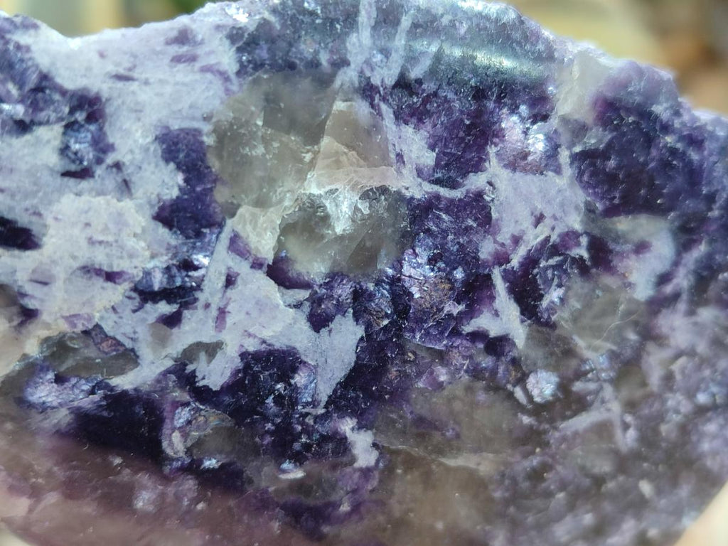 Polished One Side Lithium Silver Leaf Lepidolite Specimens x 6 From Zimbabwe