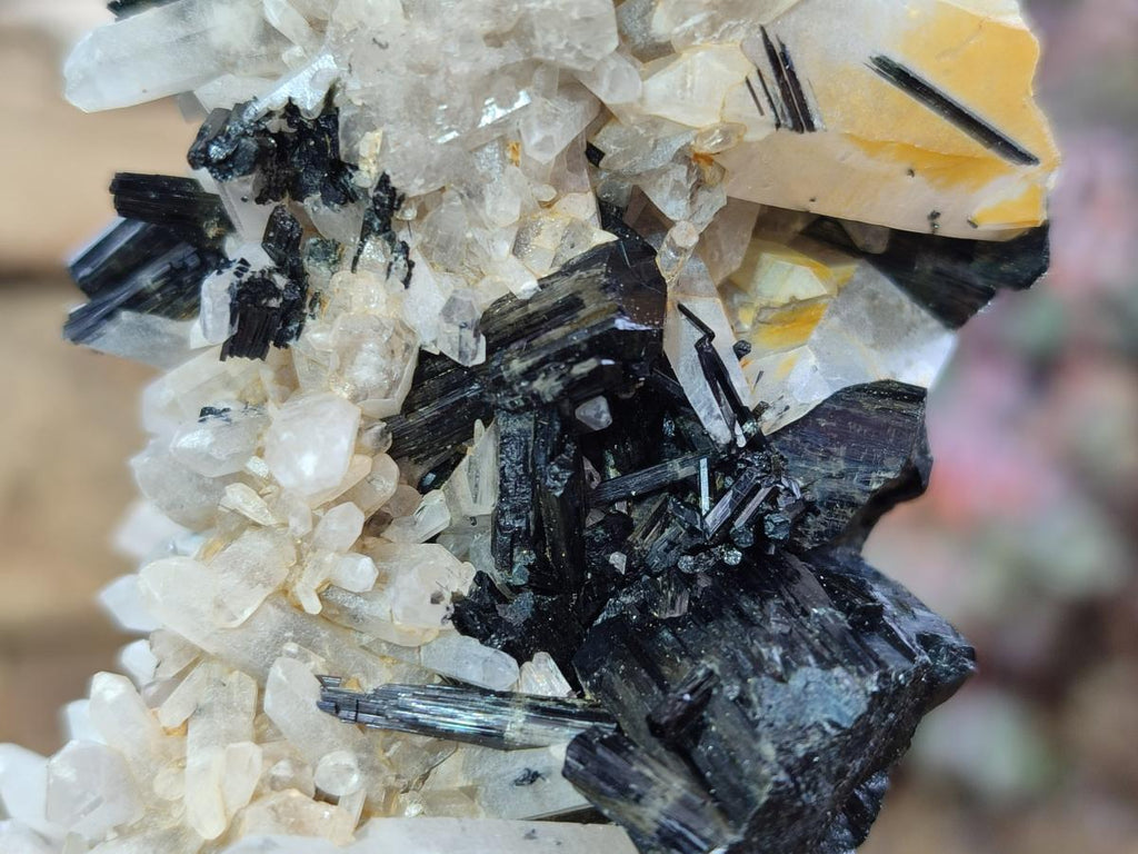 Natural Schorl Black Tourmaline with Associated Minerals x 8 From Erongo, Namibia
