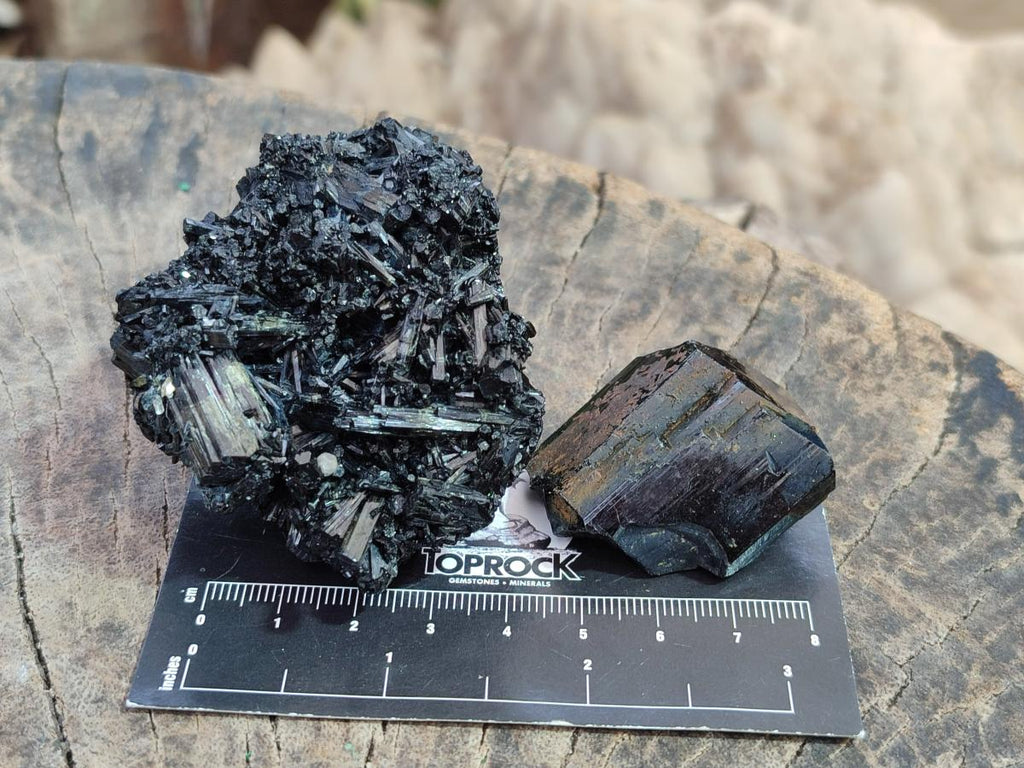 Natural Schorl Black Tourmaline with Associated Minerals x 8 From Erongo, Namibia