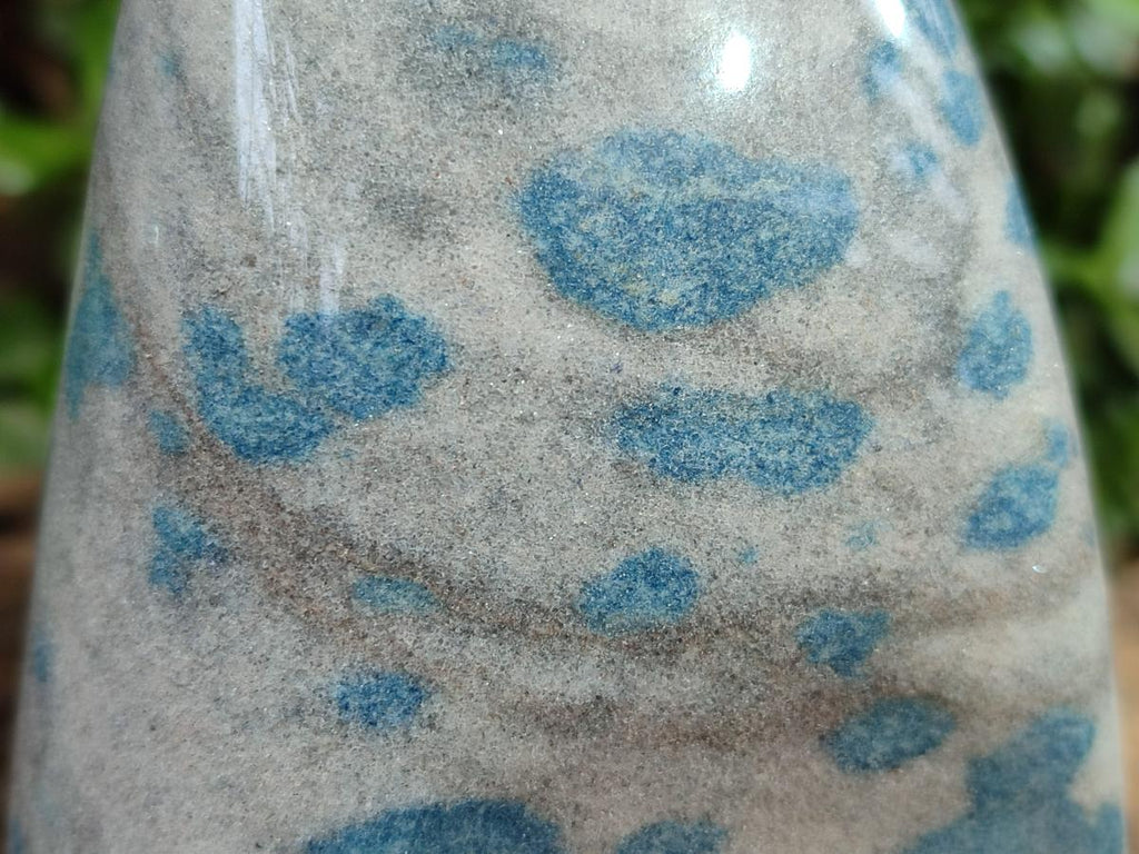 Polished Blue Spotted Spinel in Quartz Standing Display Pieces x 3 From Madagascar