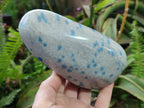 Polished Blue Spotted Spinel in Quartz Standing Display Pieces x 3 From Madagascar