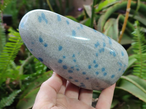 Polished Blue Spotted Spinel in Quartz Standing Display Pieces x 3 From Madagascar