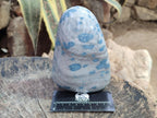 Polished Blue Spotted Spinel in Quartz Standing Display Pieces x 3 From Madagascar
