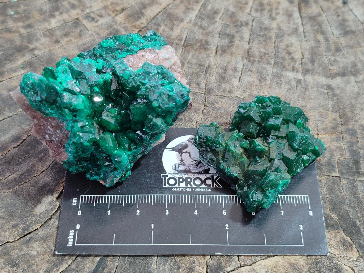 Natural Dioptase Specimens on Dolomite Matrix x 6 From Tantara Mine, Congo
