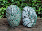 Polished Emerald Mica 'Mutokolite' Standing Display Pieces x 2 From Mutoko, Zimbabwe