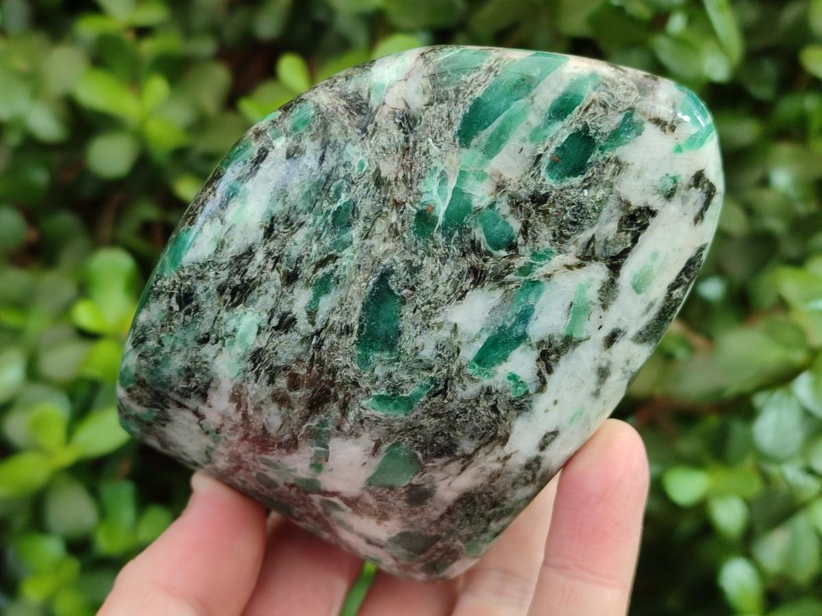 Polished Emerald Mica 'Mutokolite' Standing Display Pieces x 2 From Mutoko, Zimbabwe
