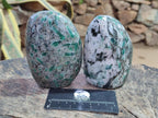 Polished Emerald Mica 'Mutokolite' Standing Display Pieces x 2 From Mutoko, Zimbabwe