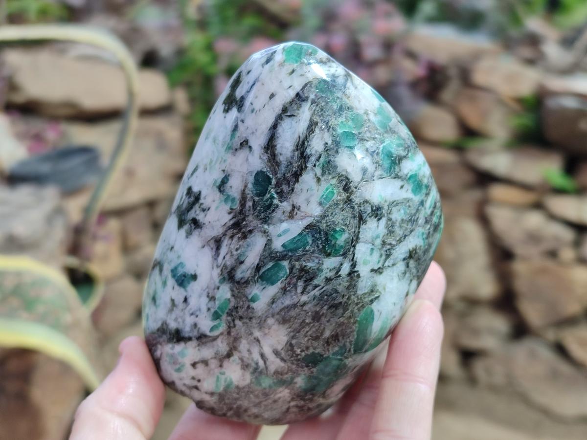 Polished Emerald Mica 'Mutokolite' Standing Display Pieces x 2 From Mutoko, Zimbabwe