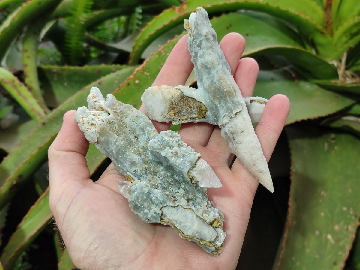 Natural Spearhead Calcite Crystal Specimens x 12 From Albert's Mountain, Lesotho