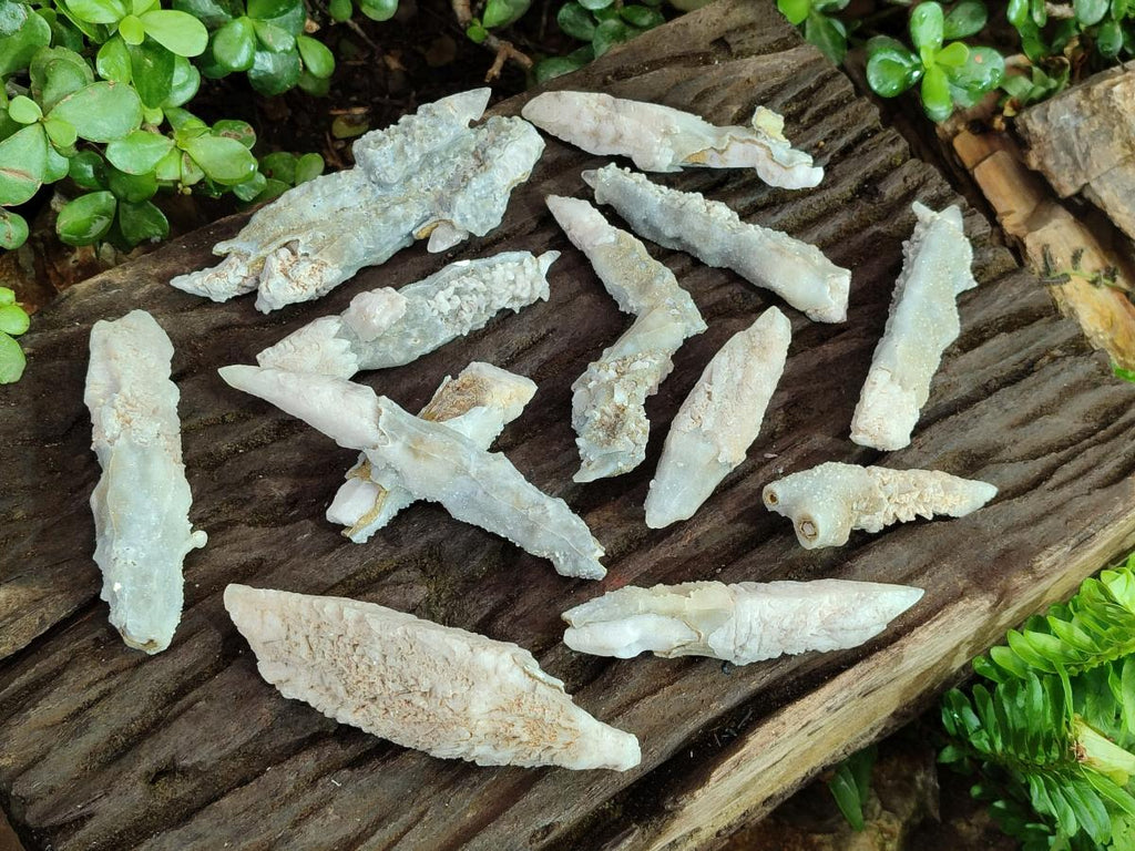 Natural Spearhead Calcite Crystal Specimens x 12 From Albert's Mountain, Lesotho