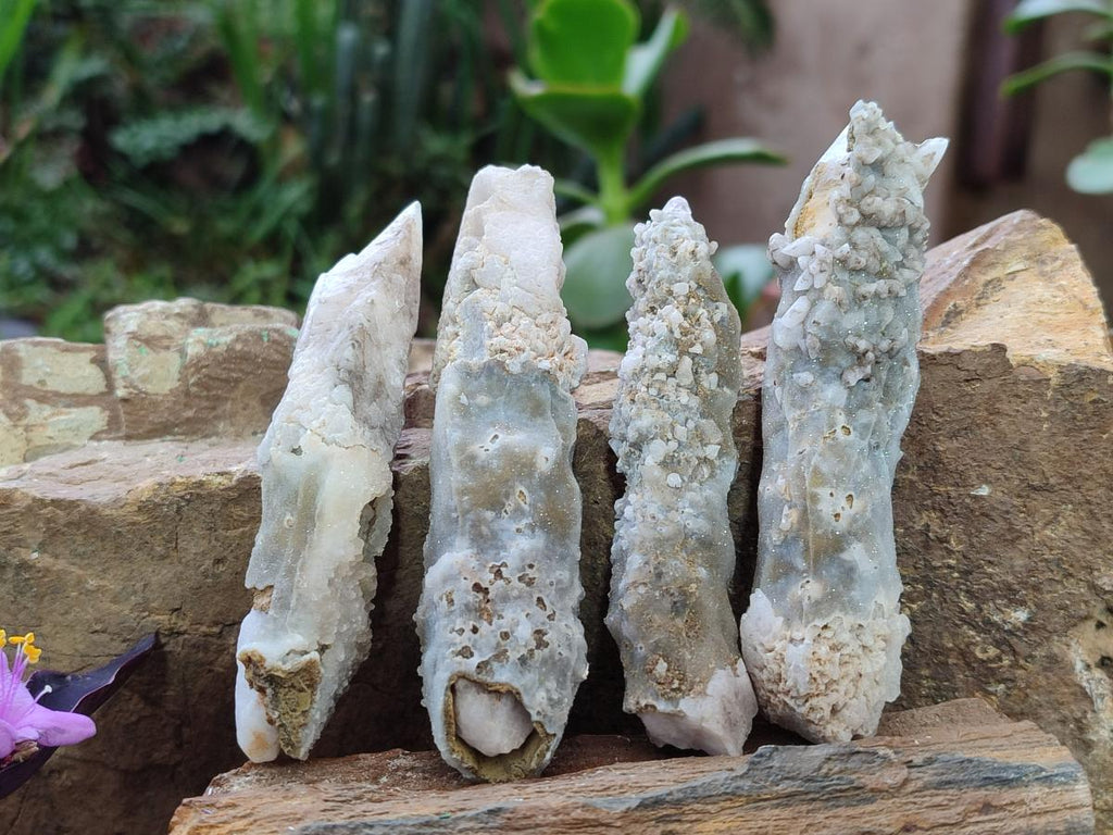 Natural Spearhead Calcite Crystal Specimens x 12 From Albert's Mountain, Lesotho