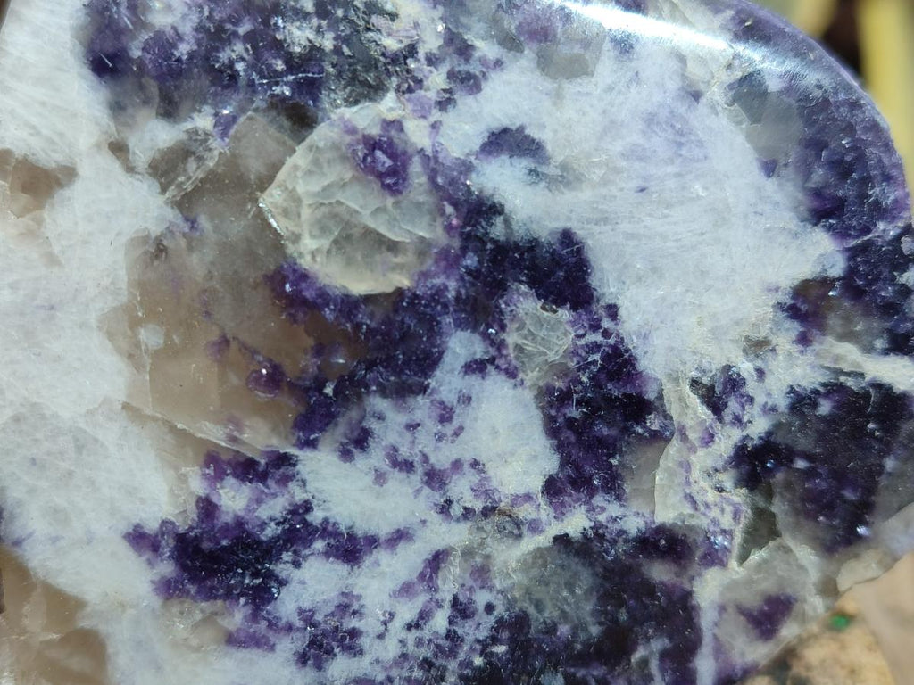 Polished One Side Lithium Silver Leaf Lepidolite Specimens x 6 From Zimbabwe