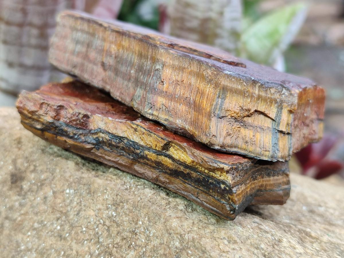 Natural Golden Tigers Eye Cobbed Specimens x 12 From Prieska, South Africa