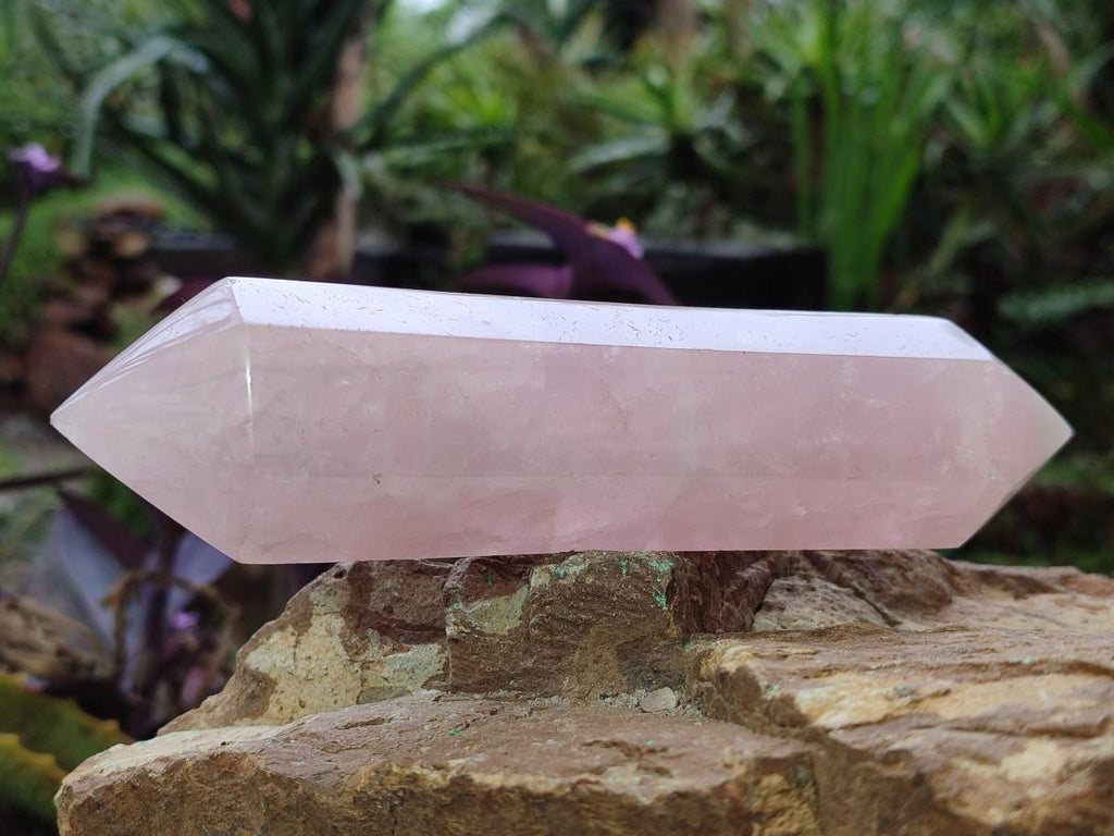 Polished Double Terminated Gemmy Rose Quartz Crystals x 4 From Madagascar - Toprock Gemstones and Minerals 