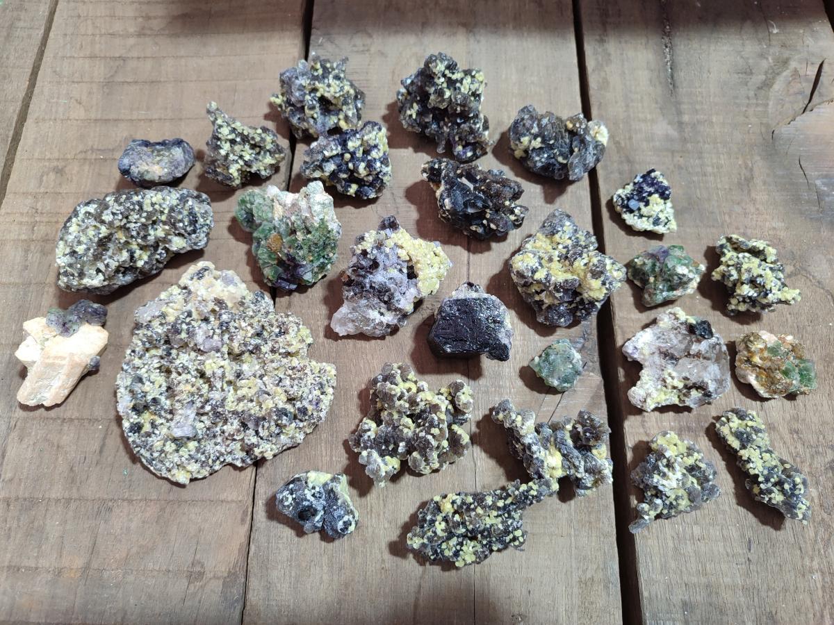 Natural Mix of Fluorite Specimens x 26 From Namibia - Toprock Gemstones and Minerals 