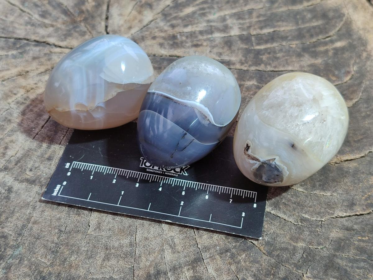Polished Shashe River Agate Eggs x 12 From Shashe River, Zimbabwe - Toprock Gemstones and Minerals 