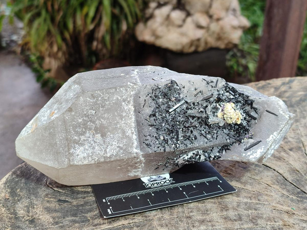 Natural Large Smokey Quartz Crystals with Black Tourmaline and Hyalite Opal x 3 From Erongo, Namibia - Toprock Gemstones and Minerals 