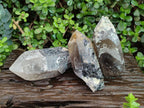 Natural Large Smokey Quartz Crystals with Black Tourmaline and Hyalite Opal x 3 From Erongo, Namibia - Toprock Gemstones and Minerals 