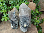 Natural Large Smokey Quartz Crystals with Black Tourmaline and Hyalite Opal x 3 From Erongo, Namibia - Toprock Gemstones and Minerals 