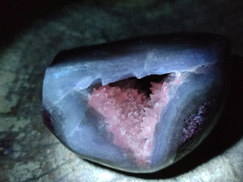 Polished and Natural Blue Lace Agate Standing Display Pieces x 12 From Nsanje, Malawi - Toprock Gemstones and Minerals 