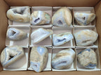 Polished and Natural Blue Lace Agate Standing Display Pieces x 12 From Nsanje, Malawi - Toprock Gemstones and Minerals 