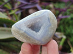 Polished and Natural Blue Lace Agate Standing Display Pieces x 12 From Nsanje, Malawi - Toprock Gemstones and Minerals 