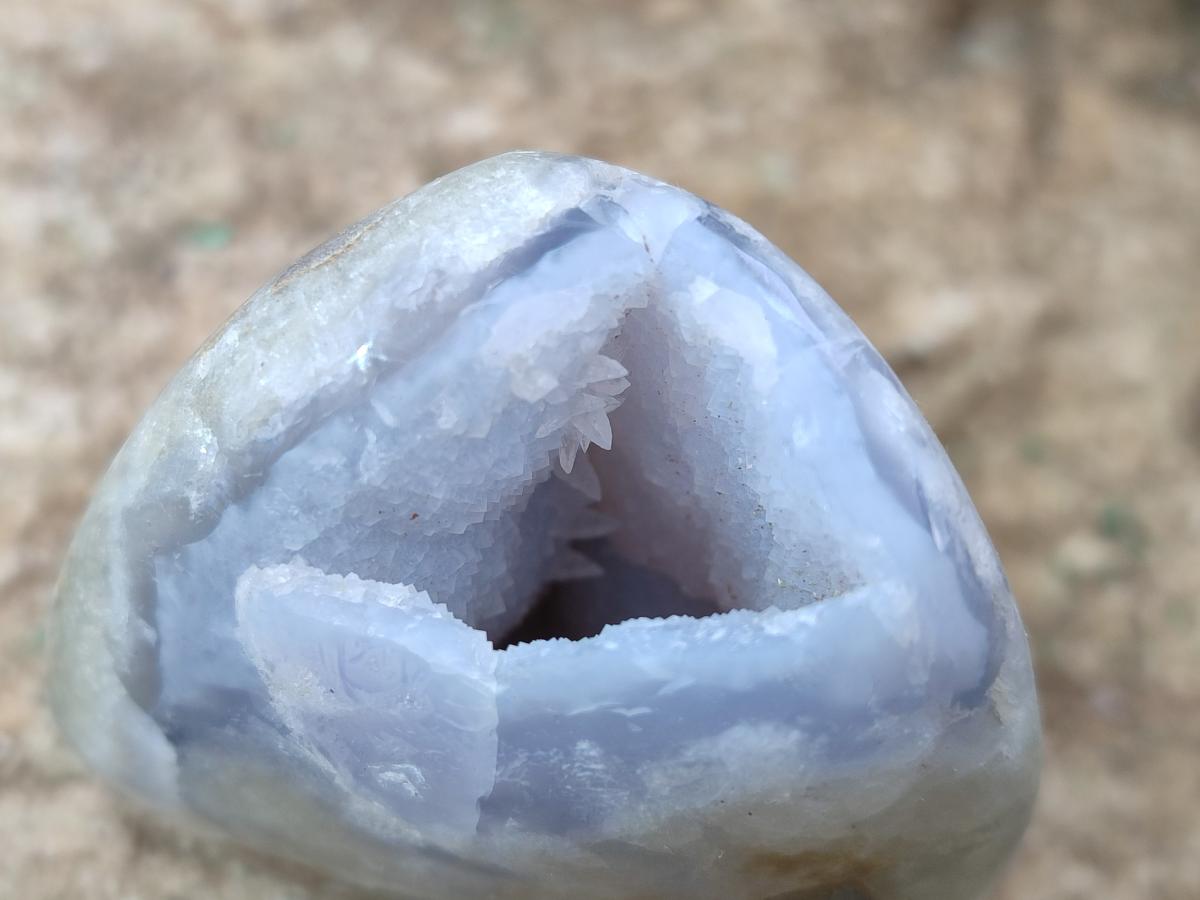 Polished and Natural Blue Lace Agate Standing Display Pieces x 12 From Nsanje, Malawi - Toprock Gemstones and Minerals 