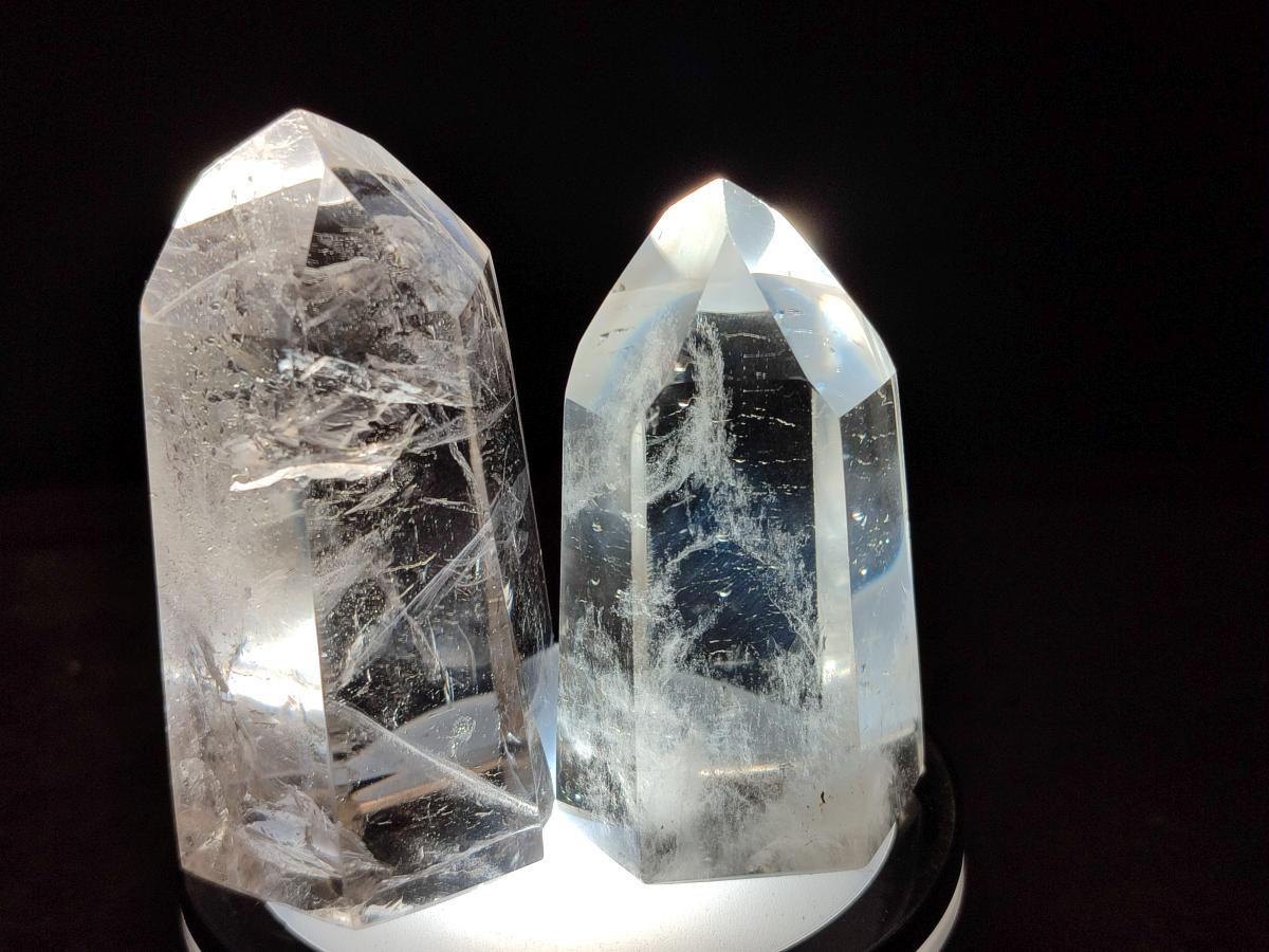 Polished Clear and Smokey Quartz Crystals x 6 From Madagascar - Toprock Gemstones and Minerals 