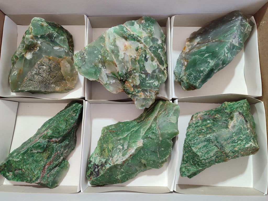 Natural Large Swazi Jade Cobbed Specimens x 6 From Swaziland - Toprock Gemstones and Minerals 