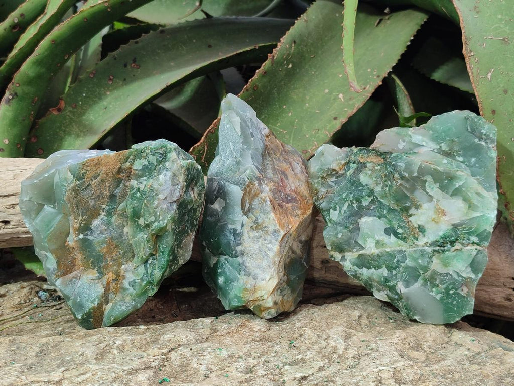 Natural Large Swazi Jade Cobbed Specimens x 6 From Swaziland - Toprock Gemstones and Minerals 