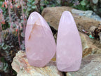 Polished Rose Quartz Standing Display Pieces x 6 From Zimbabwe - Toprock Gemstones and Minerals 