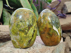 Polished Green Opal Standing Display Pieces x 3 From Betroka, Madagascar - Toprock Gemstones and Minerals 