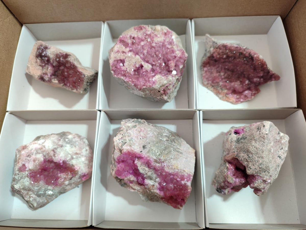 Natural Spherocobaltite Specimens x 6 From Mashamba West Mine, Congo - Toprock Gemstones and Minerals 
