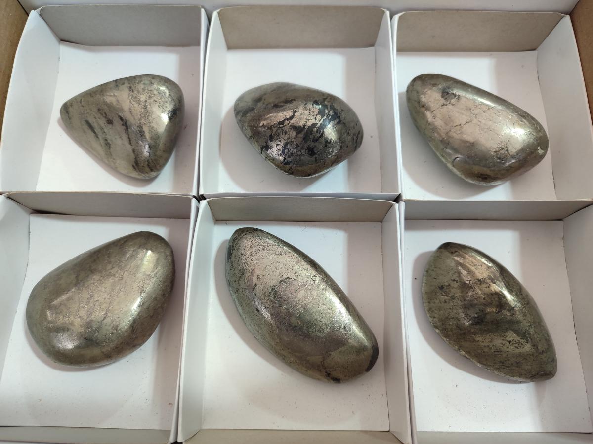 Polished Basalt Pharaoh Stone Free Forms x 6 From Iron Duke Mine, Zimbabwe - Toprock Gemstones and Minerals 