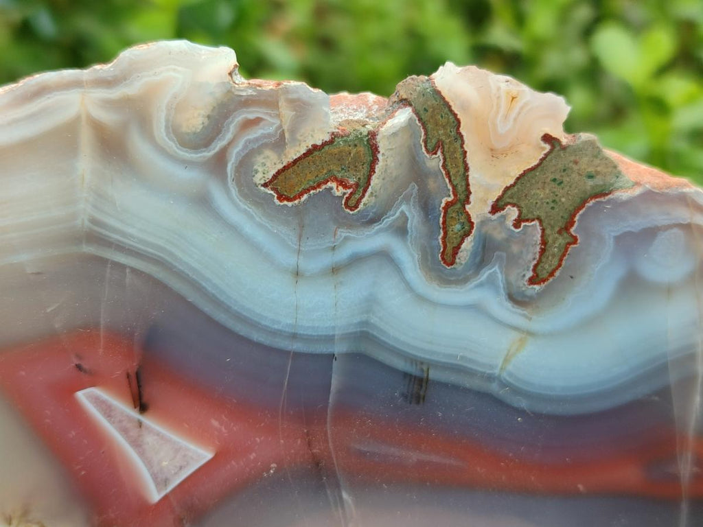 Polished One Side Red Shashe River Agate Nodules x 3 From Shashe River, Zimbabwe - Toprock Gemstones and Minerals 
