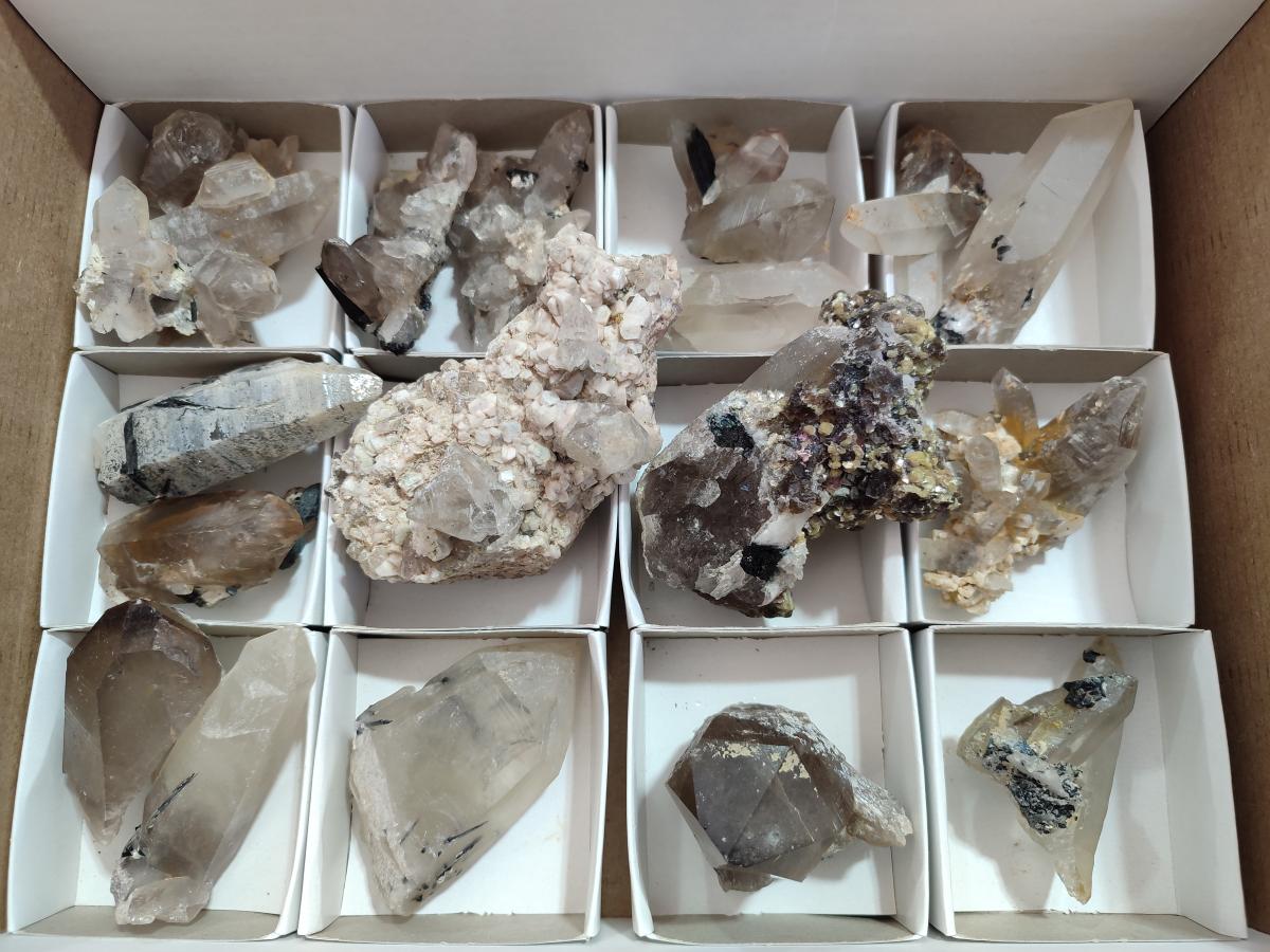 Natural Smokey Quartz Crystals and Clusters with Associated Minerals x 18 From Erongo, Namibia - Toprock Gemstones and Minerals 